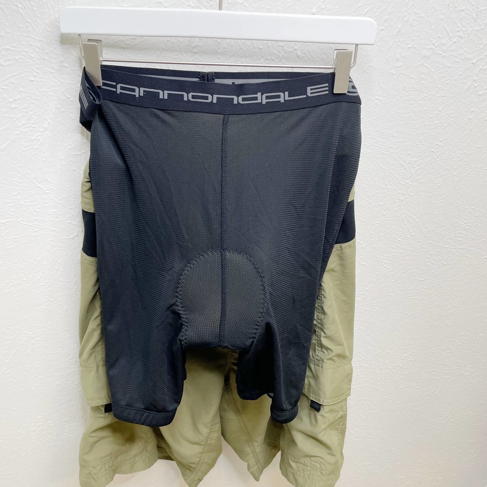 Cannondale Mens XL Army Olive Green Cycling Hybrid Cargo 11" Shorts Padded Seat - Picture 3 of 10